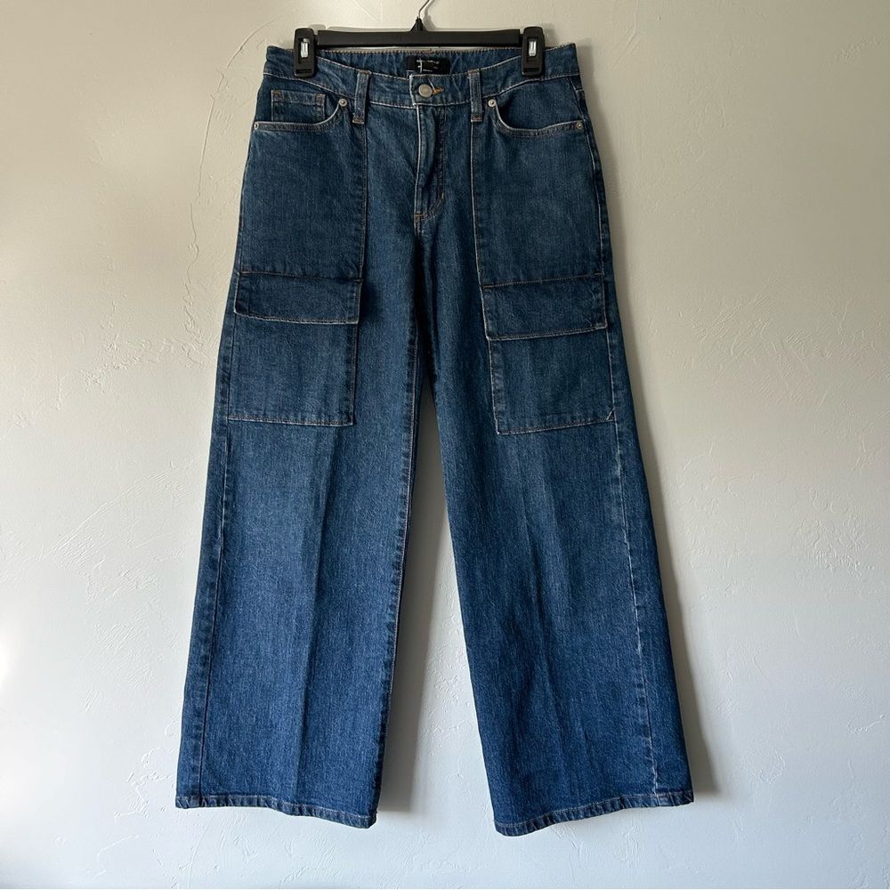 Banana Republic Factory Mid Rise Straight Cargo Jeans Dark Wash 26 2